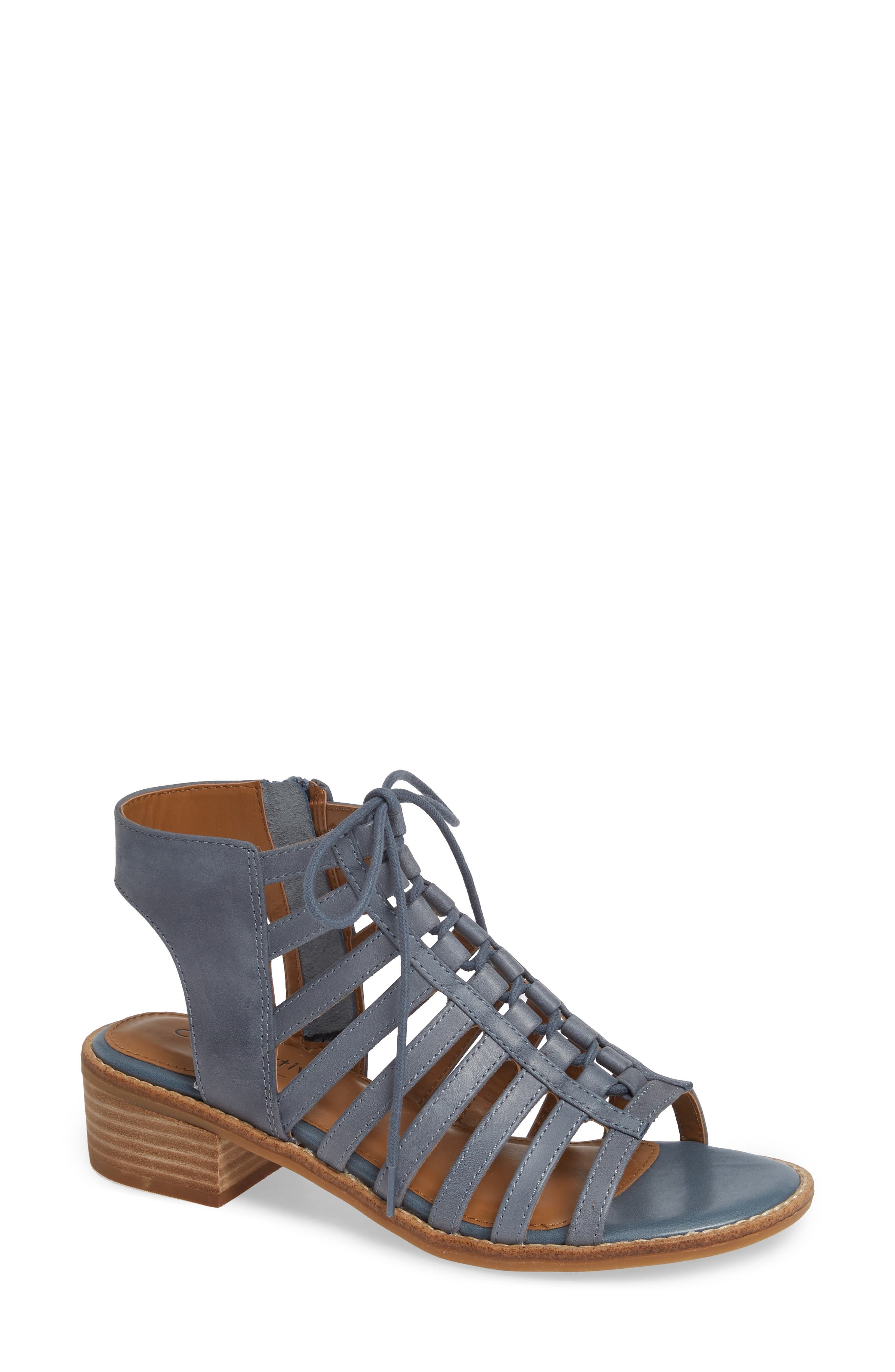 Blossom Sandal, Main, color, CHAMBRAY LEATHER