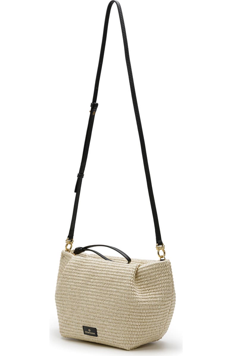 LA PORTEGNA Marta Jute Clutch Bag With Shoulder Strap, Alternate, color, White