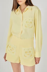 Endless Rose Net Pocket Button-Up Shirt