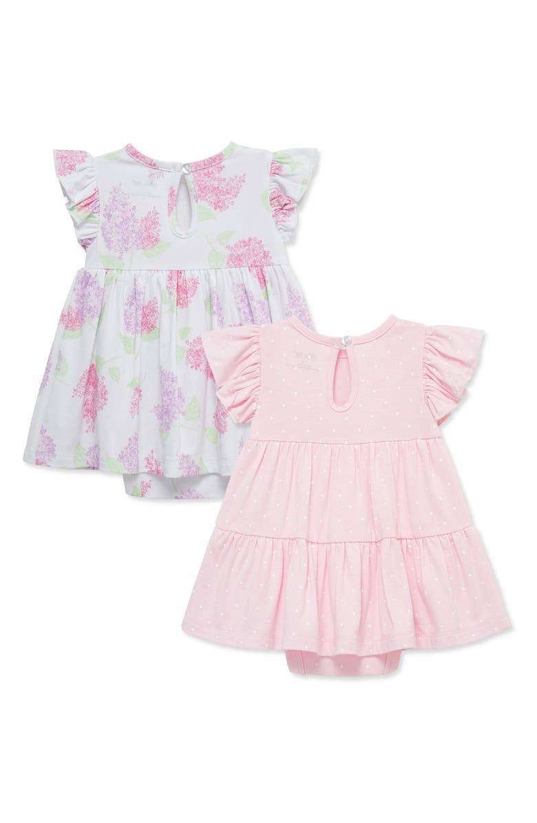 Little Me Lilcas Pack of 2 Skirted Bodysuits, Alternate, color, Pink