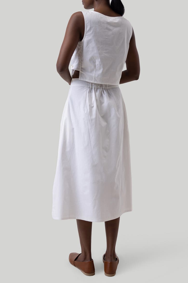 Overlap Midi Skirt, Alternate, color, White