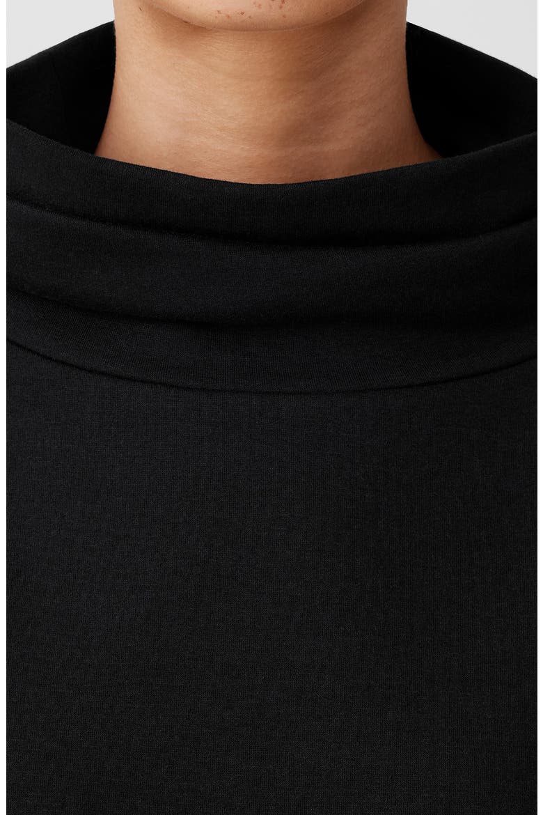 Drapey Funnel Neck Top, Alternate, color, BLACK