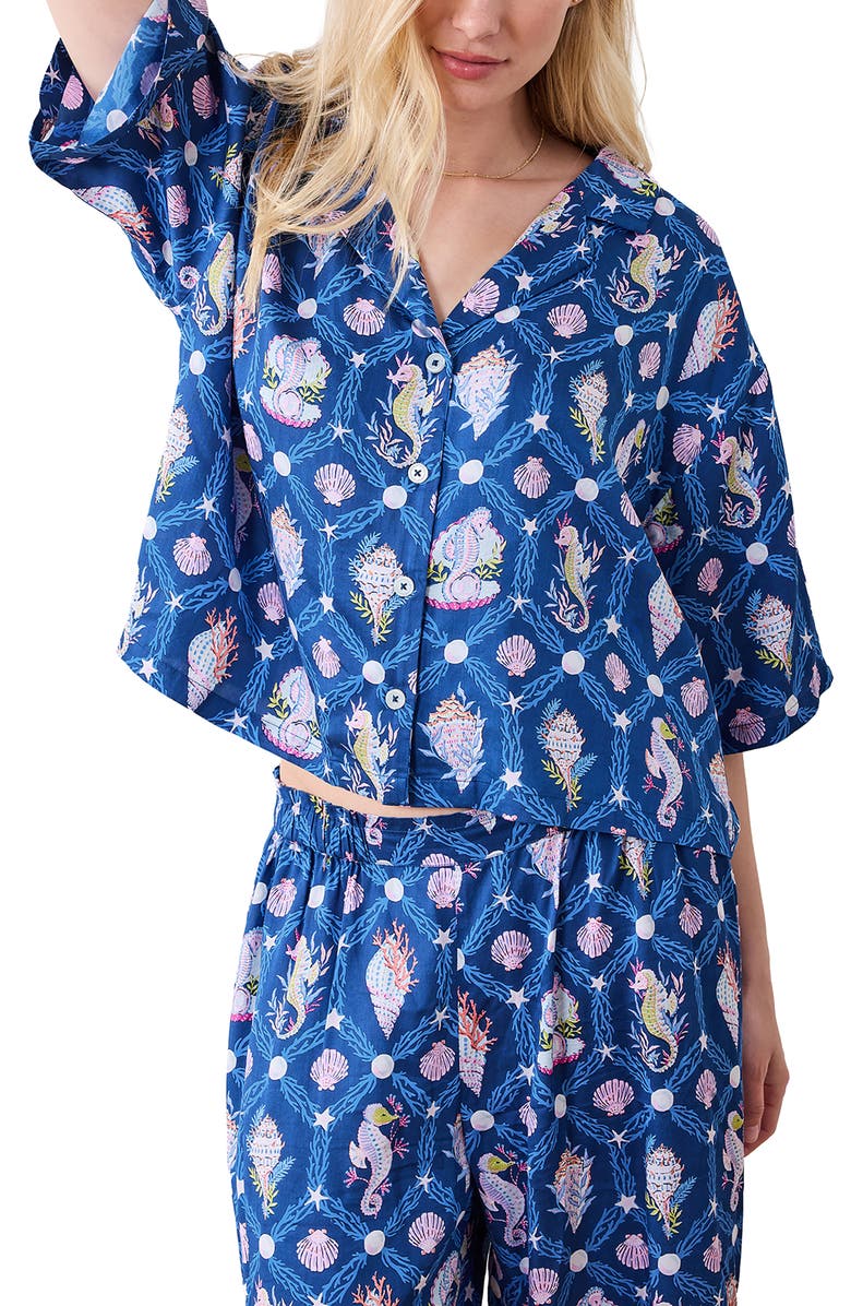 Printfresh Wildest Dreams Satin Pajamas, Alternate, color, Navy