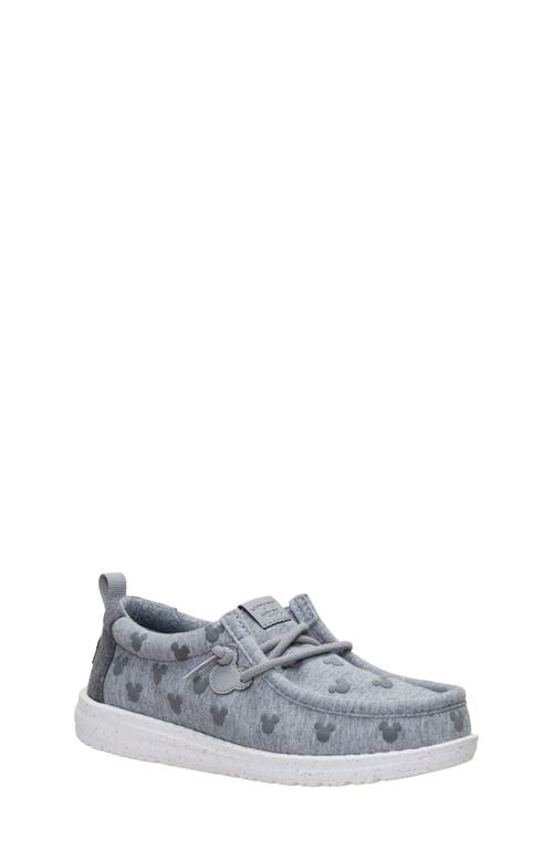 Hey Dude Kids' Wally Mickey Jersey Slip-on Sneaker In Grey
