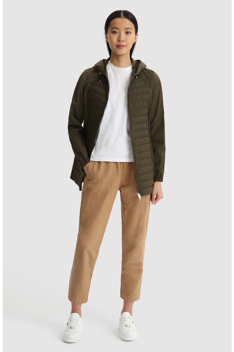 Violet Water Repellent Down Parka, Alternate, color, ARMY OLIVE
