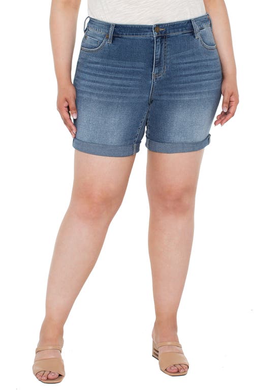 Liverpool Los Angeles Marley Cuffed Girlfriend Denim Shorts In Blue