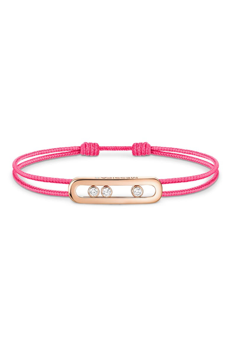 Care Diamond Cord Bracelet, Main, color, PINK GOLD