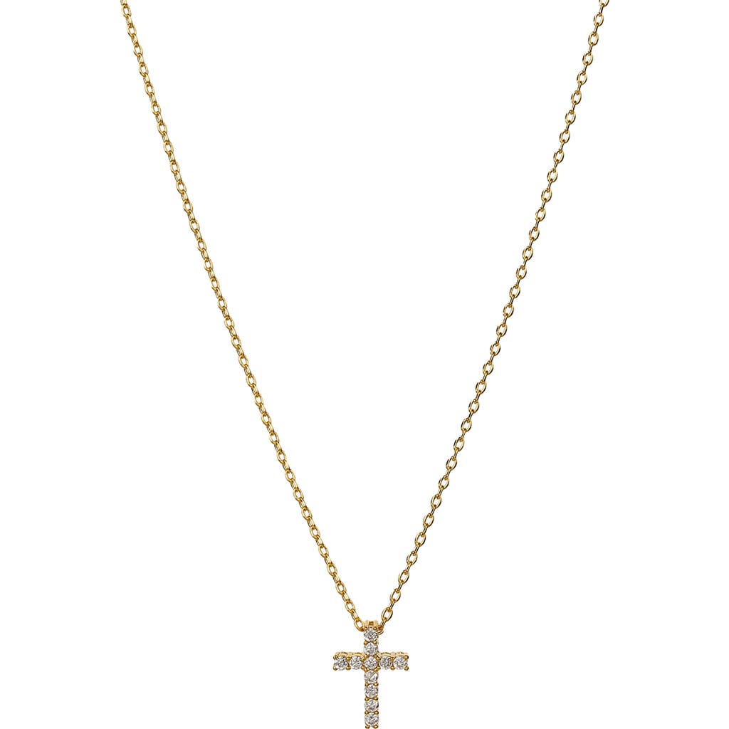 Bearfruit Jewelry 14k Gold Plated Aveline Crystal Cross Necklace Holiday Gift Guide