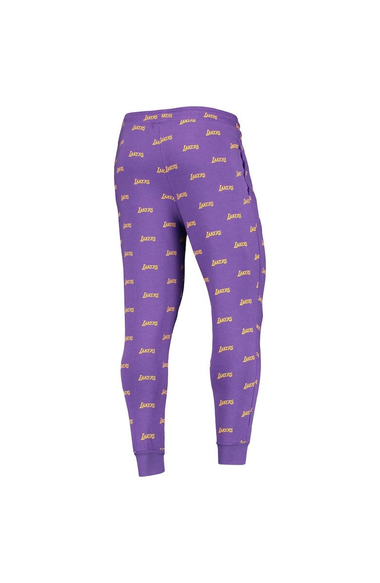 THE WILD COLLECTIVE Purple Los Angeles Lakers Allover Logo Jogger Pants, Alternate, color, Purple