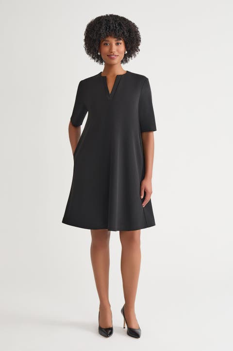Stretch Crepe A Line Dress