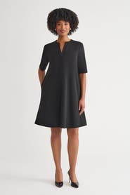 Ming Wang Stretch Crepe A Line Dress