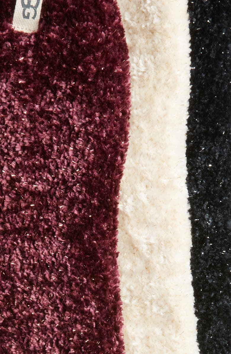 UGG<sup>®</sup> Leda Assorted 3-Pack Sparkle Crew Socks, Alternate, color, Cream / Wild Grape / Black