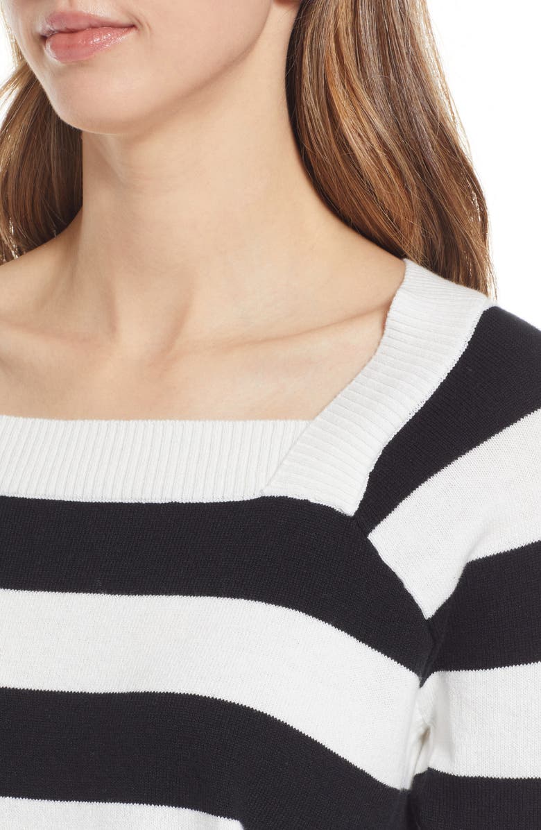 Nordstrom Stripe Cotton & Merino Wool Sweater, Alternate, color,