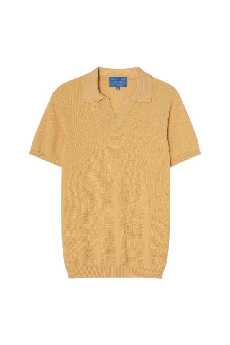Randall Cotton Cashmere Johnny Collar Sweater, Main, color, Yellow