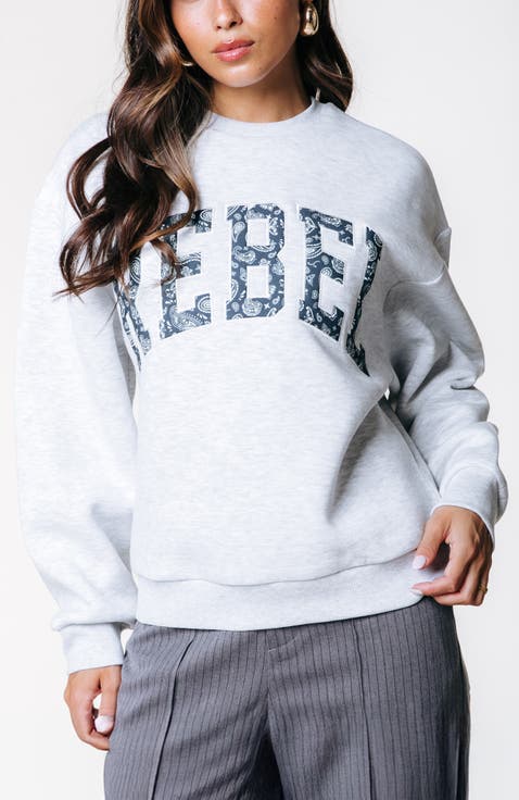 Rebel Paisley Patch Dropped Shoulder Sweat
