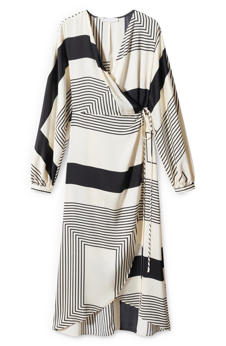 MANGO Print Long Sleeve Wrap Dress, Alternate, color,