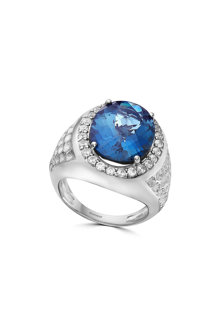 London Blue Topaz & Cubic Zirconia Ring, Main, color, BLUE