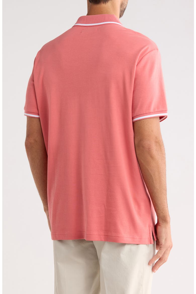 Tipped Cotton Interlock Polo, Alternate, color, FADED ROSE