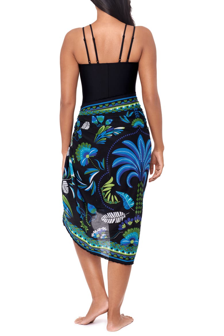 Taj Mahal Pareo Cover-Up Skirt, Alternate, color, BLACK MULTI