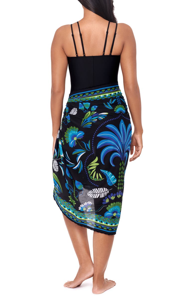Magicsuit<sup>®</sup> Taj Mahal Pareo Cover-Up Skirt, Alternate, color, Black Multi