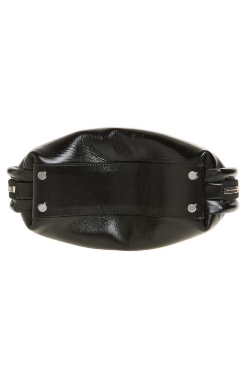 Acne Studios Small Bowlina Leather Shoulder Bag In Black