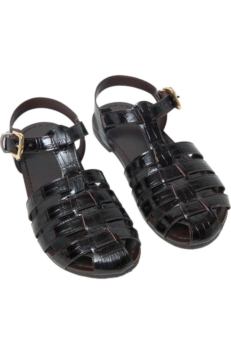 maje Multi-strap leather sandals, Alternate, color, Brown