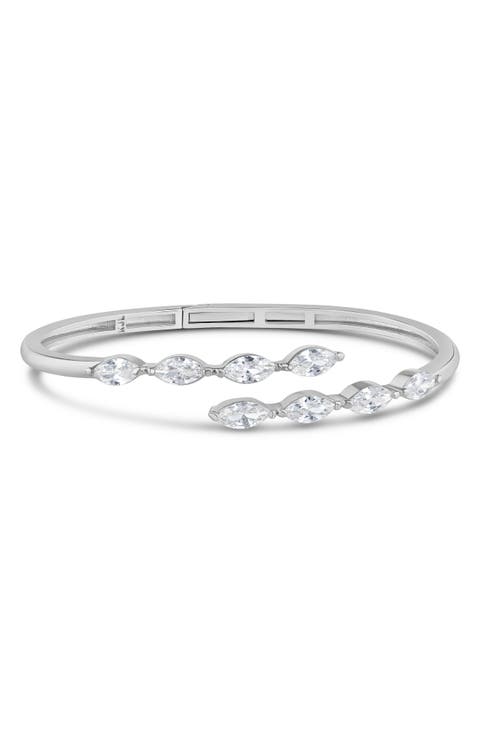 Marquise Cubic Zirconia Hinged Bypass Bracelet