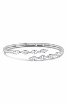 CZ by Kenneth Jay Lane Marquise Cubic Zirconia Hinged Bypass Bracelet