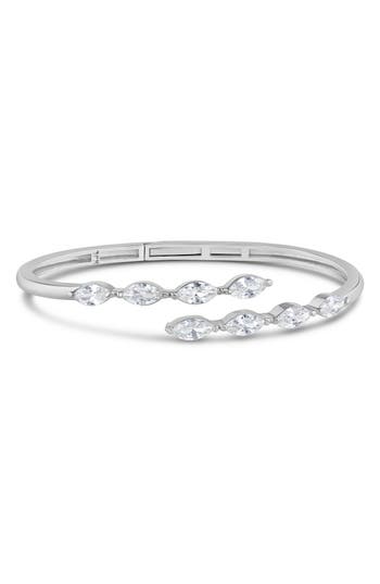 Kenneth Jay Lane Marquise Cubic Zirconia Hinged Bypass Bracelet