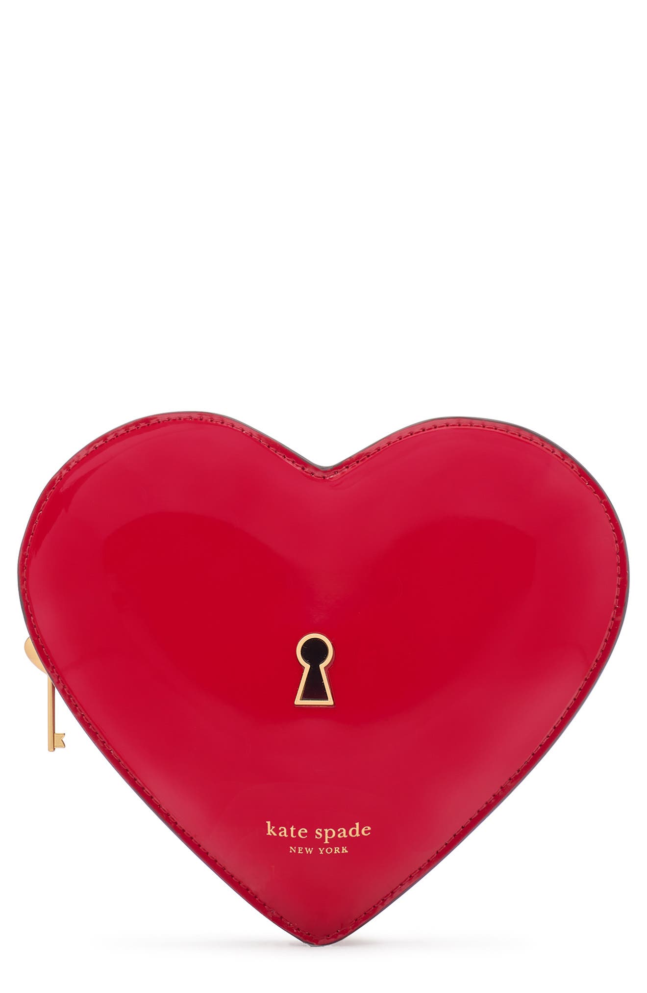 Kate Spade New York key to my heart patent leather crossbody bag, Main, color, 
