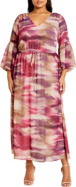 City Chic Romance Balloon Sleeve Maxi Dress