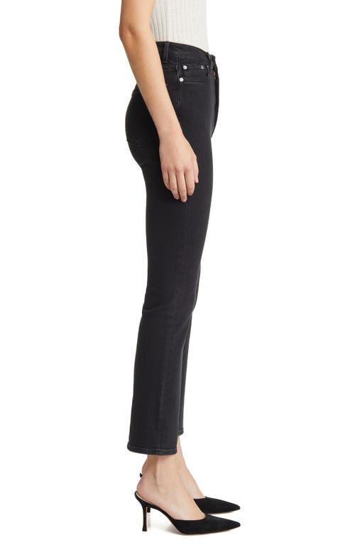 & Other Stories High Waist Ankle Crop Flare Jeans In Black