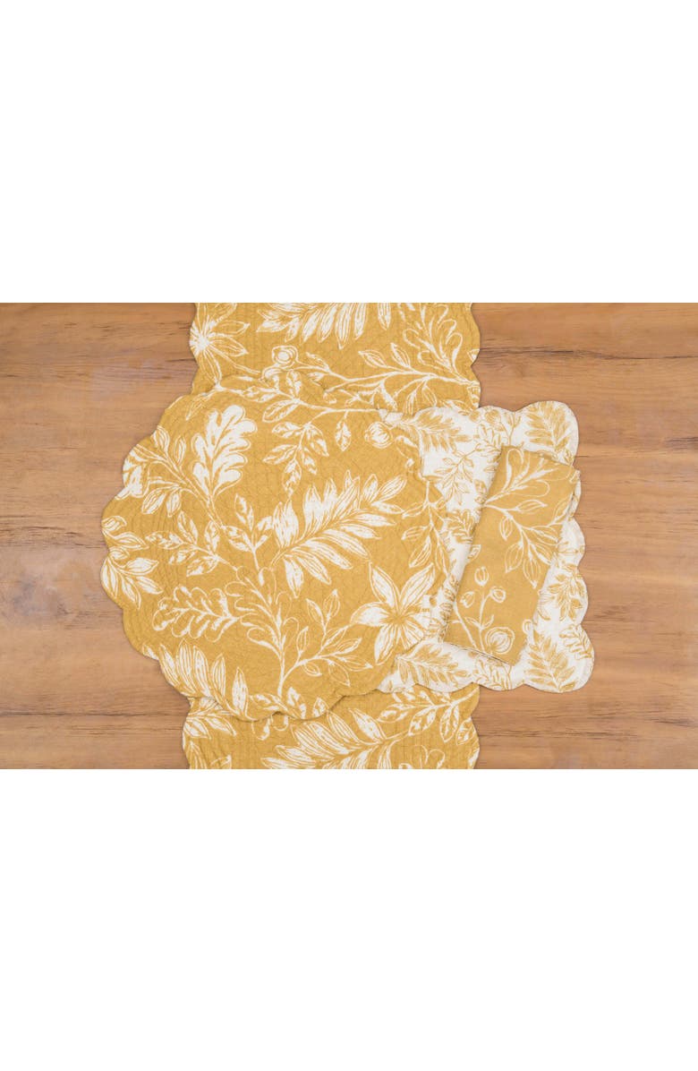 C&F Home Everview Gold 100% Cotton Set of 6 Cloth Placemats 13" x 19", Alternate, color, Yellow