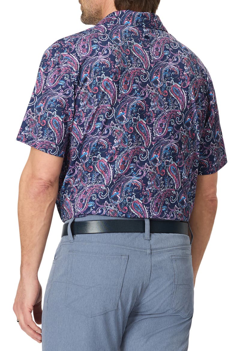 Brisco Paisley Performance Polo, Alternate, color, NAVY