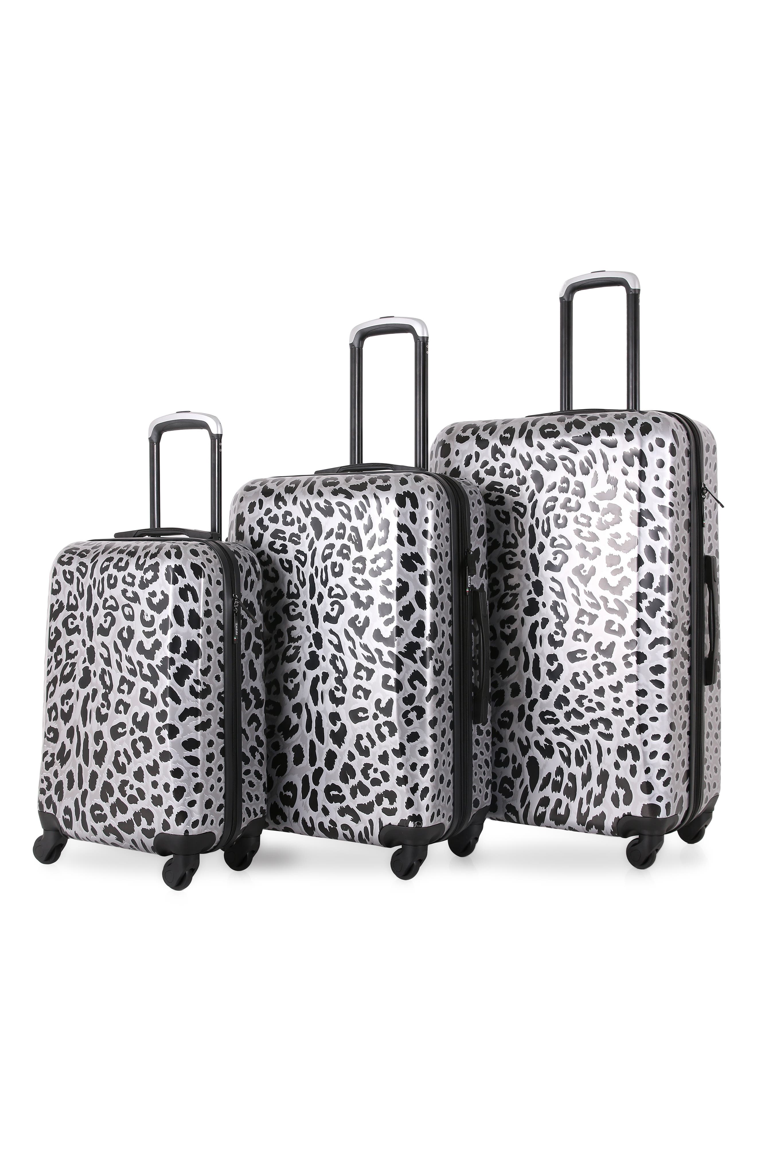 Tucci Designer Art 20-inch Leopard Hardside Spinner Suitcase In Winter Leopard