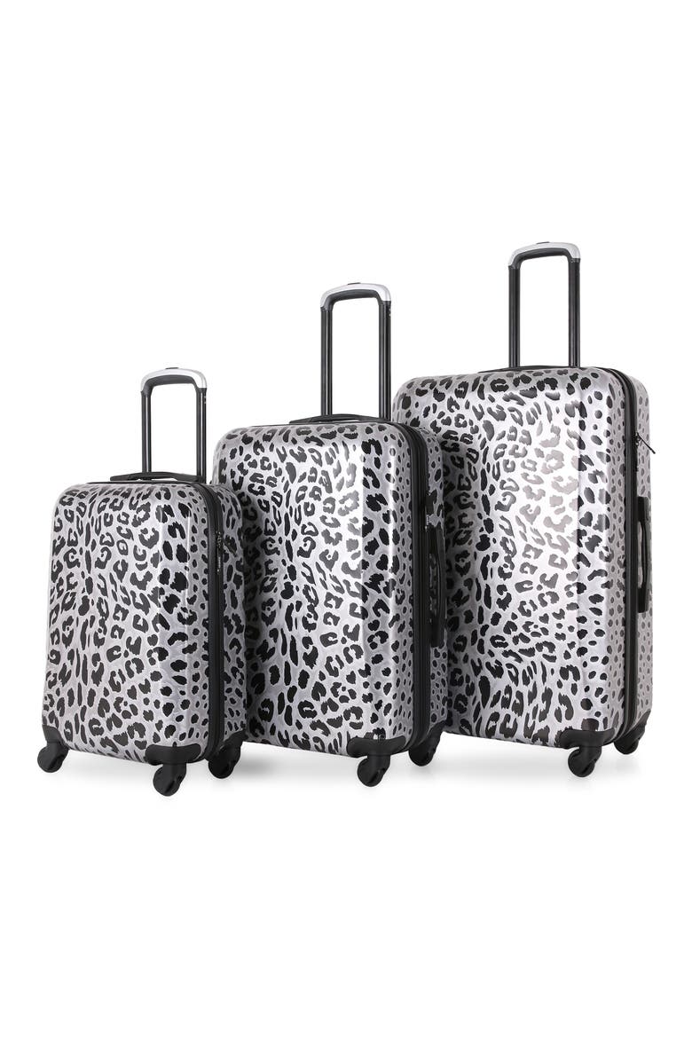 Designer Art 20-Inch Leopard Hardside Spinner Suitcase, Main, color, WINTER LEOPARD