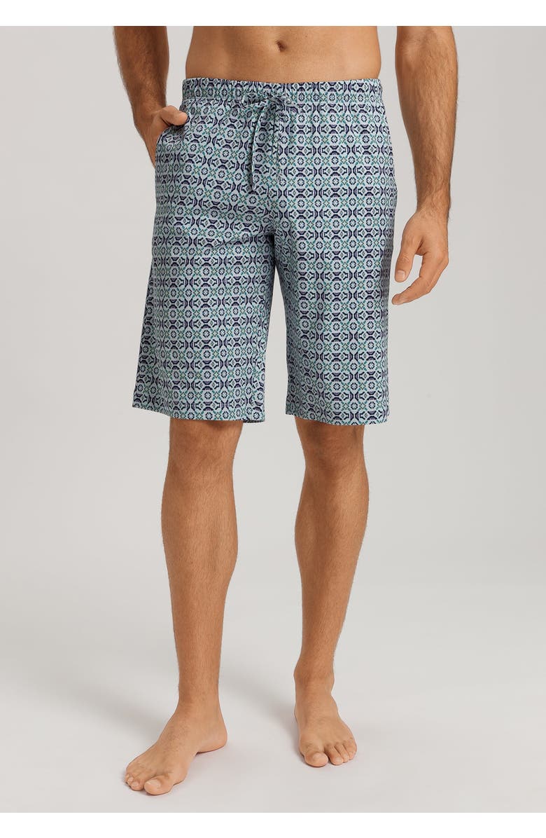 Hanro Night And Day Drawstring Cotton Shorts, Alternate, color, Tinted Mosaic