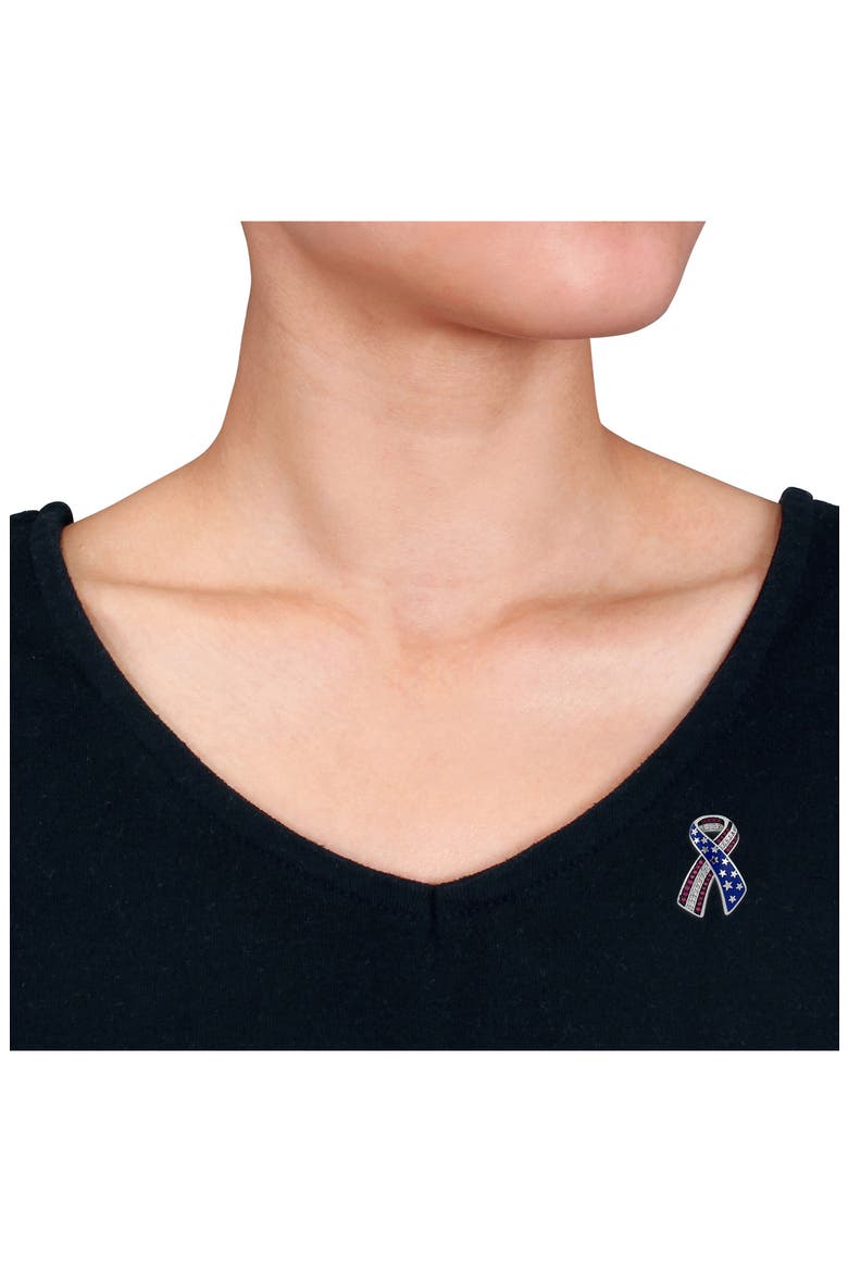 American Flag Ribbon Pin, Alternate, color, MULTI