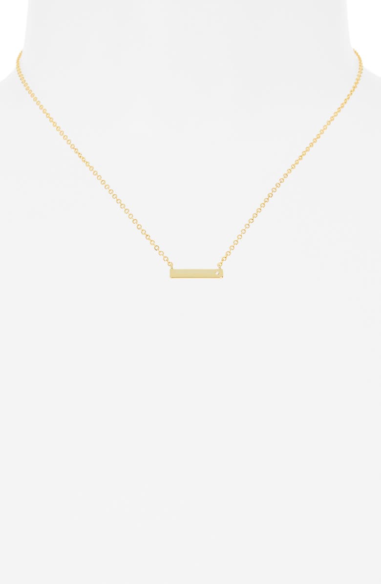 NORDSTROM RACK 14K Gold Plated Lab Grown Diamond Bar Pendant Necklace, Alternate, color, Lab Grown Diamond- Gold