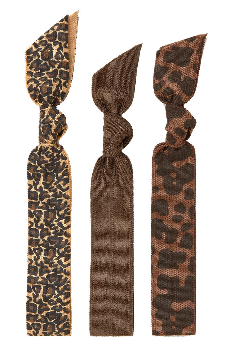 'Leopard' Hair Ties, Main, color, NO COLOR