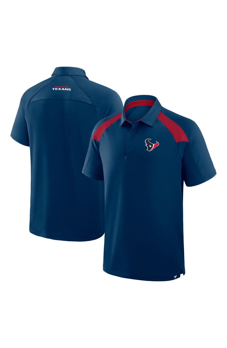 FANATICS Men's Fanatics Navy Houston Texans Back Around Raglan Polo, Alternate, color, Navy