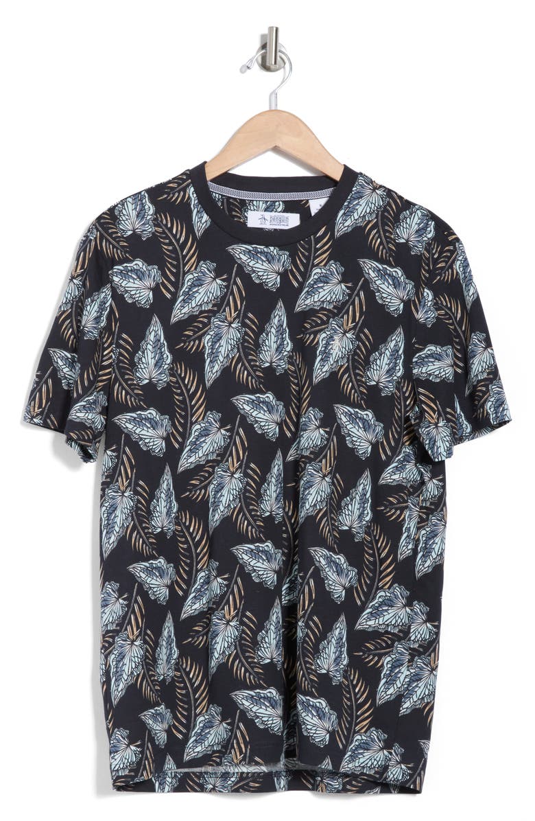 Original Penguin Leaves Cotton Jersey T-Shirt, Alternate, color, Dark Sapphire