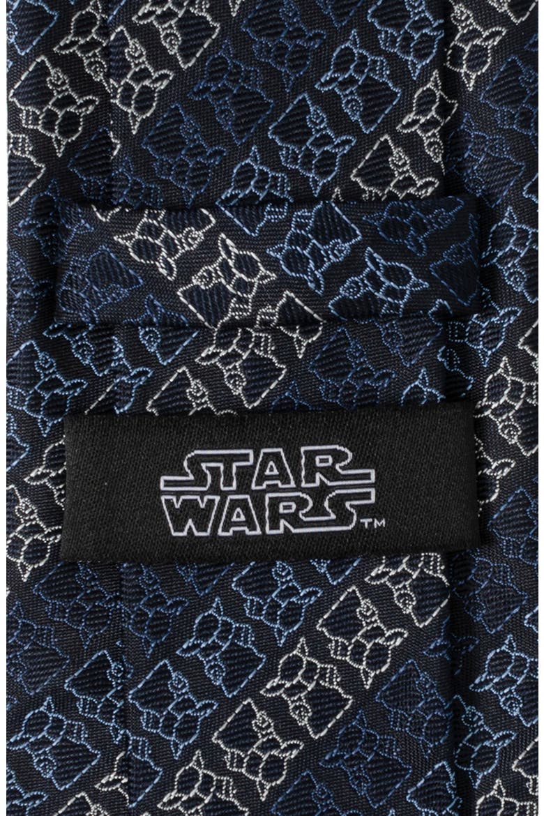 Grogu Outline Stripe Silk Blend Tie, Alternate, color, NAVY