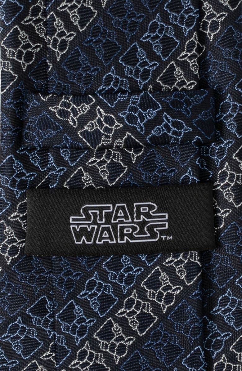 Cufflinks, Inc. Grogu Outline Stripe Silk Blend Tie, Alternate, color, Navy