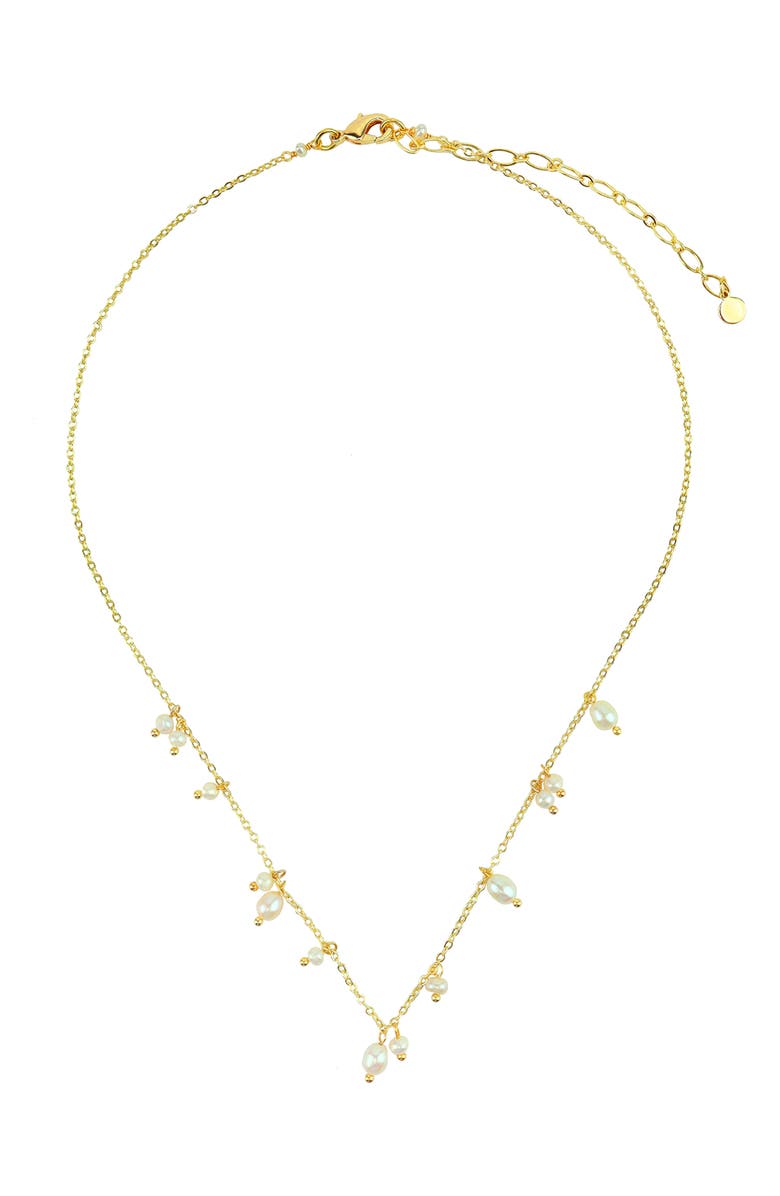 Panacea 5-5.5mm Cultured Freshwater Pearl Chain Necklace, Main, color, Gold/ Freshwater Pearl