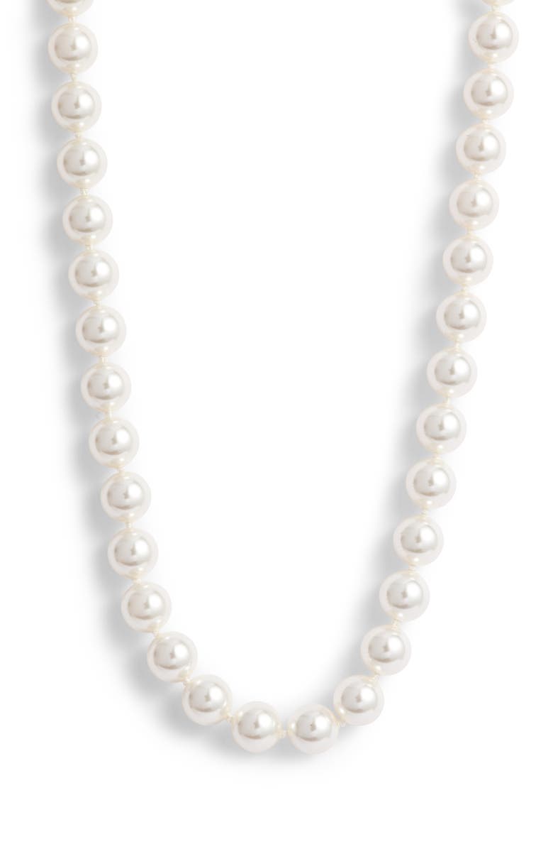 Nadri Simulated Pearl Long Necklace, Main, color, 