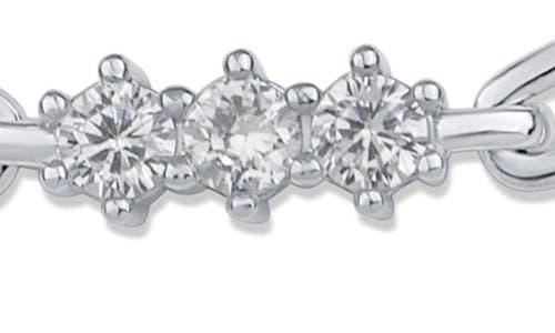 Cz By Kenneth Jay Lane Round Cubic Zirconia Station Anklet In Clear Silver
