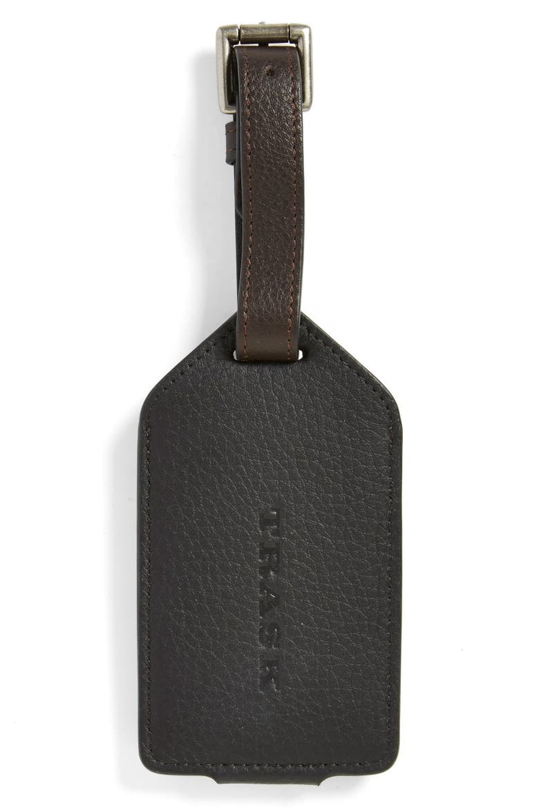 Jackson Norwegian Elk Leather Luggage Tag, Alternate, color, BLACK NORWEGIAN ELK
