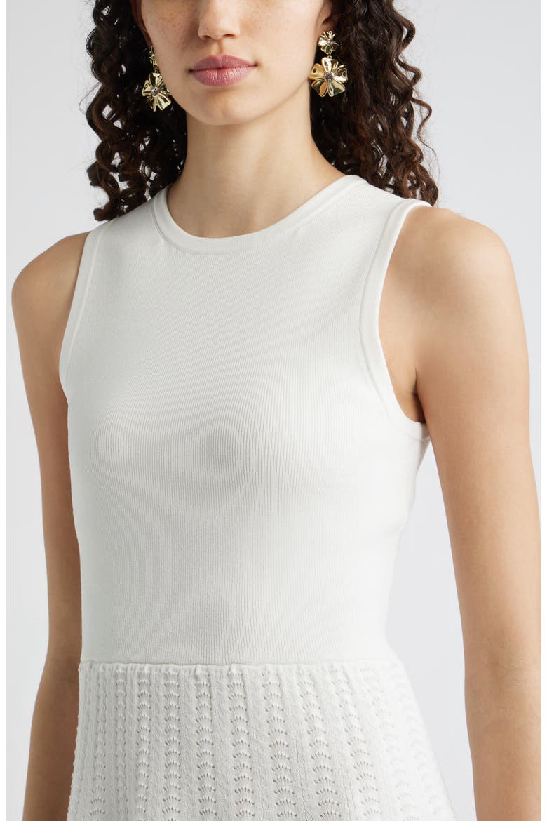 Sleeveless Knit Minidress, Alternate, color, IVORY CLOUD