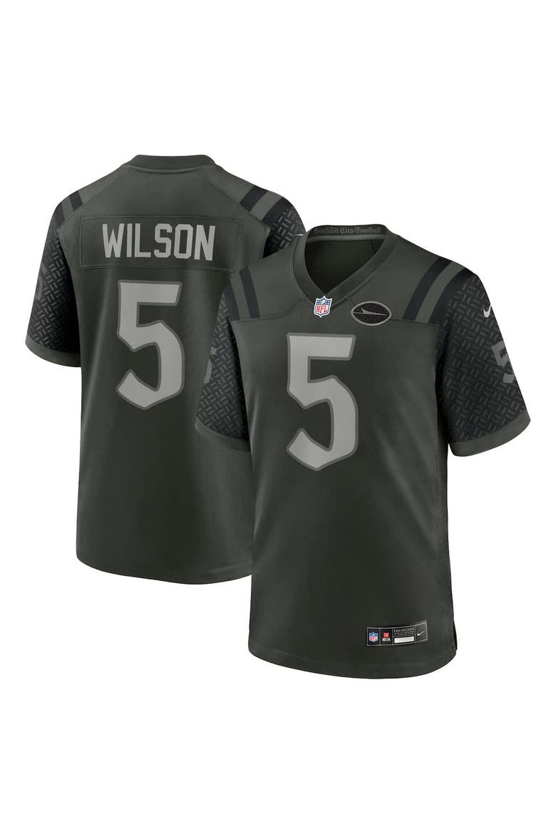 Men's Nike Garrett Wilson Gotham Green New York Jets 2025 Rivalries Collection Game Jersey, Alternate, color, Green